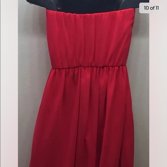 Zara TRF Women Maxi Dress Strapless Hot Pink Beaded S - Picture 3 of 11